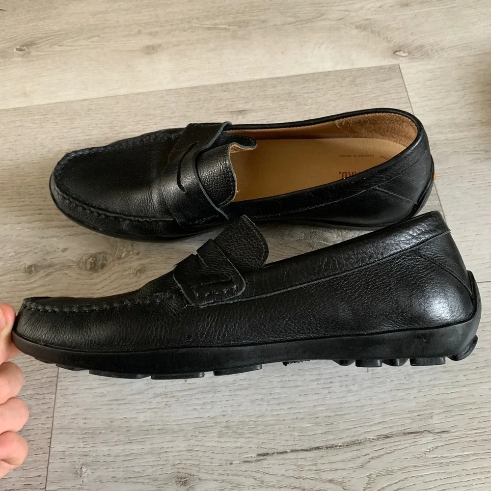 Samuel Hubbard Mens Black Free Spirit‎ Leather Loafers